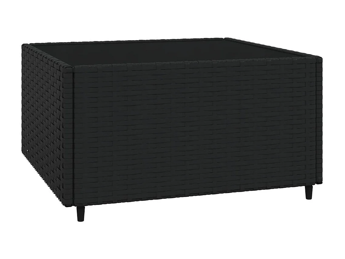 Salon de jardin 4 pcs avec coussins Noir Résine tressée