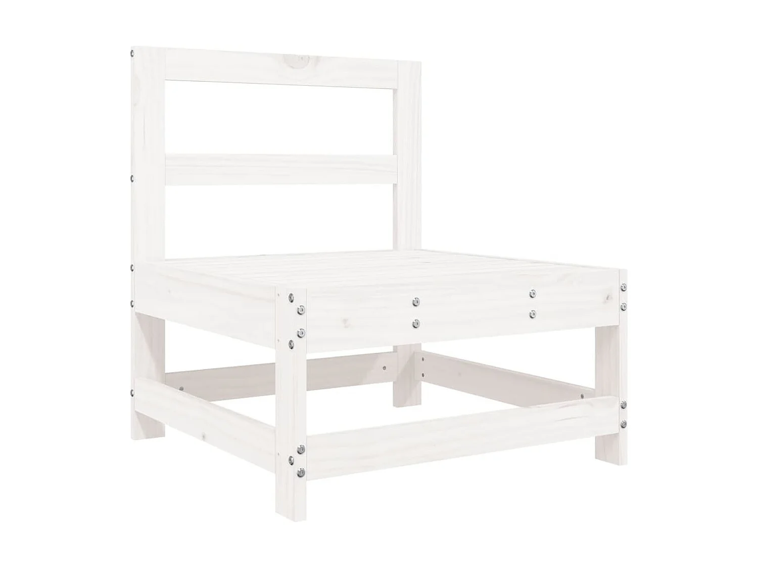 Salon de jardin 6 pcs Blanc Bois de pin massif