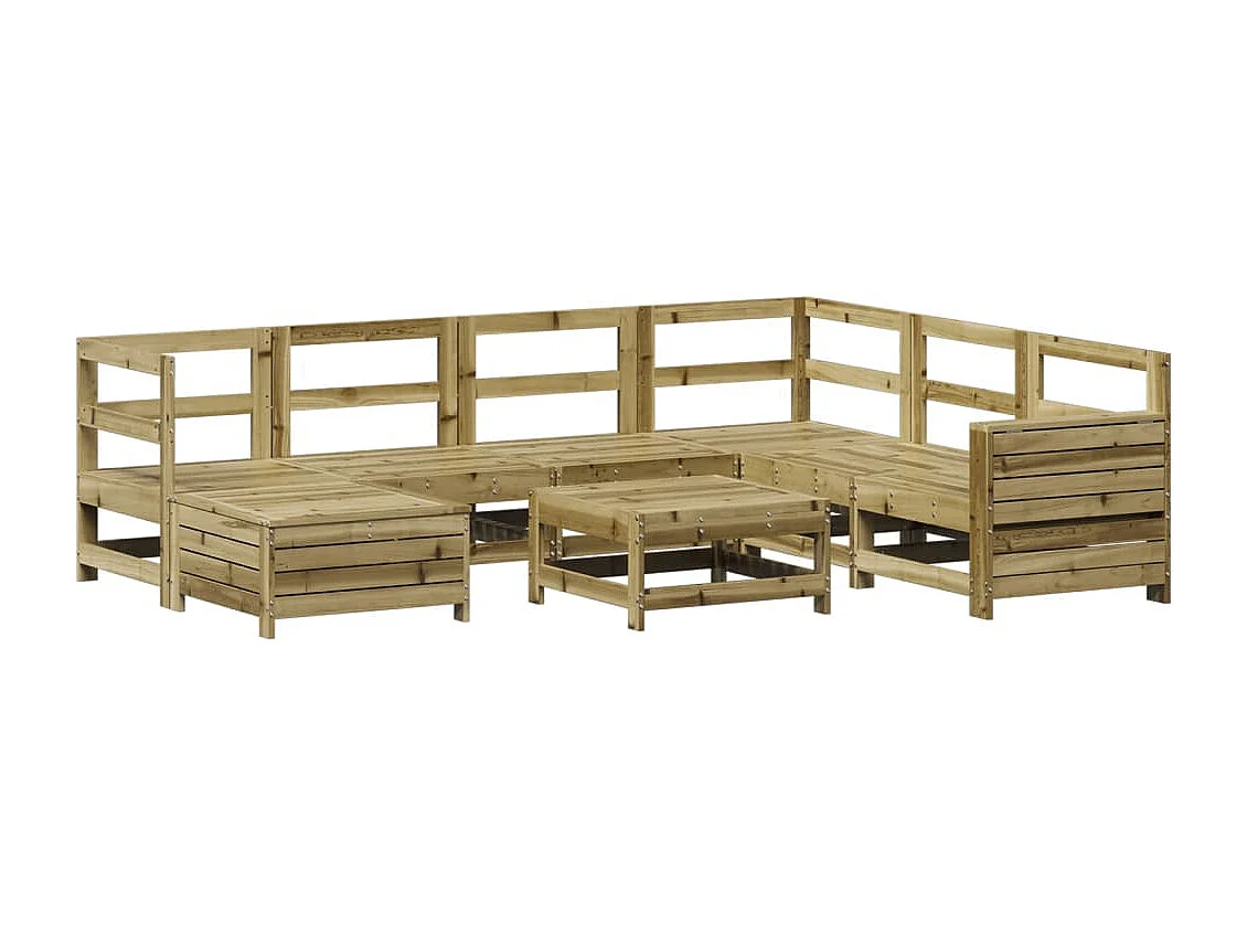 Salon de jardin 8 pcs bois de pin imprégné