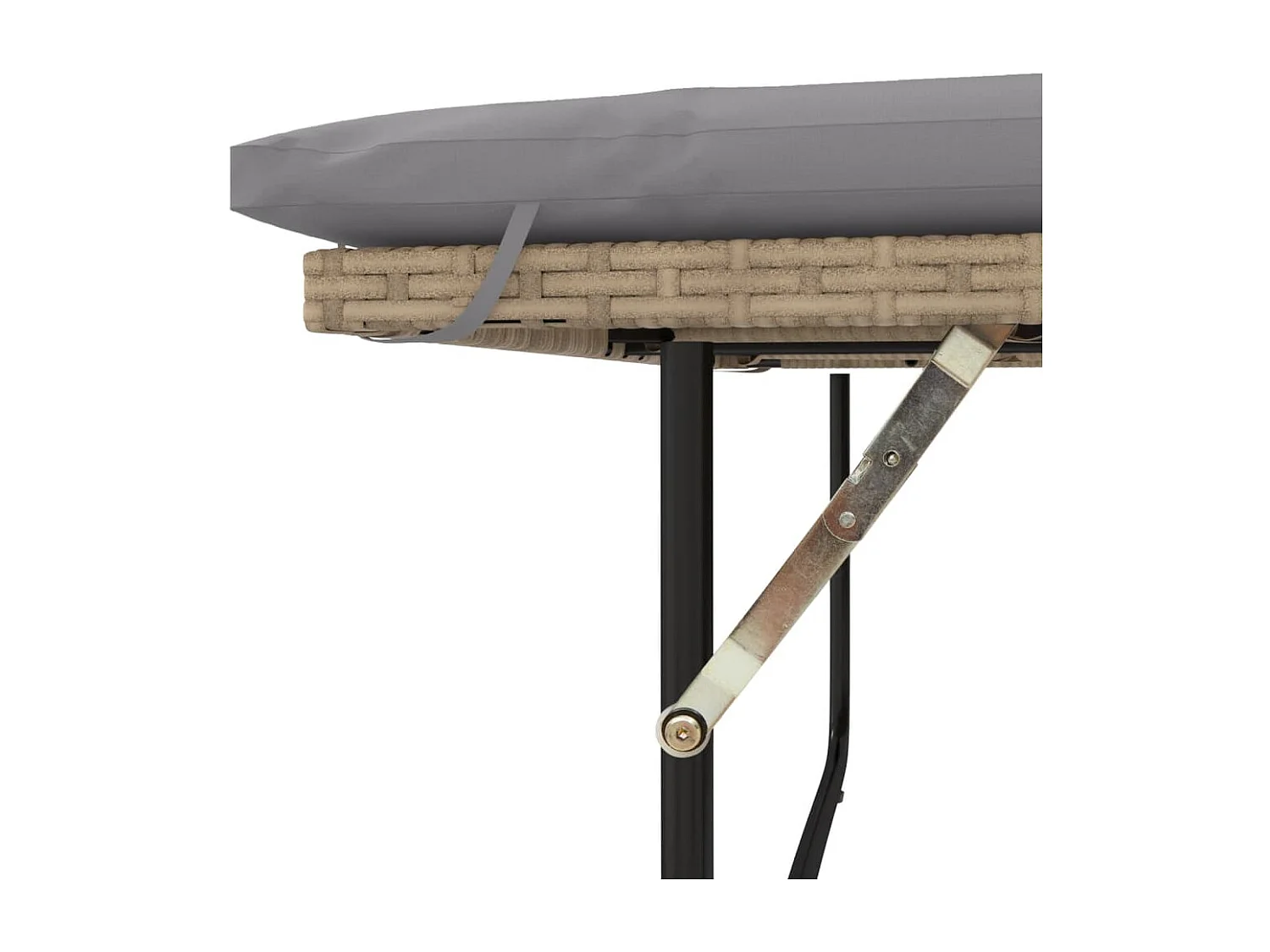 Canapé de jardin avec coussins 2 places beige résine tressée