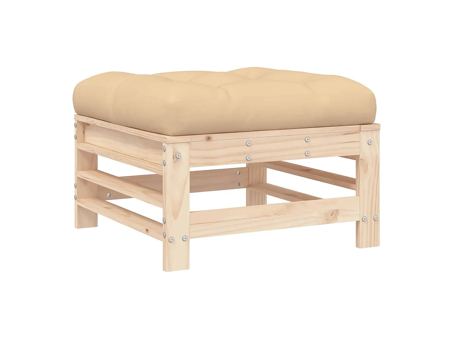 Salon de jardin 3 pcs avec coussins bois massif