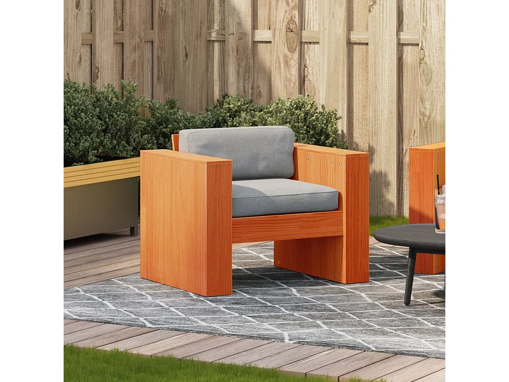 Canapé de jardin marron 79x60x62 bois de pin massif