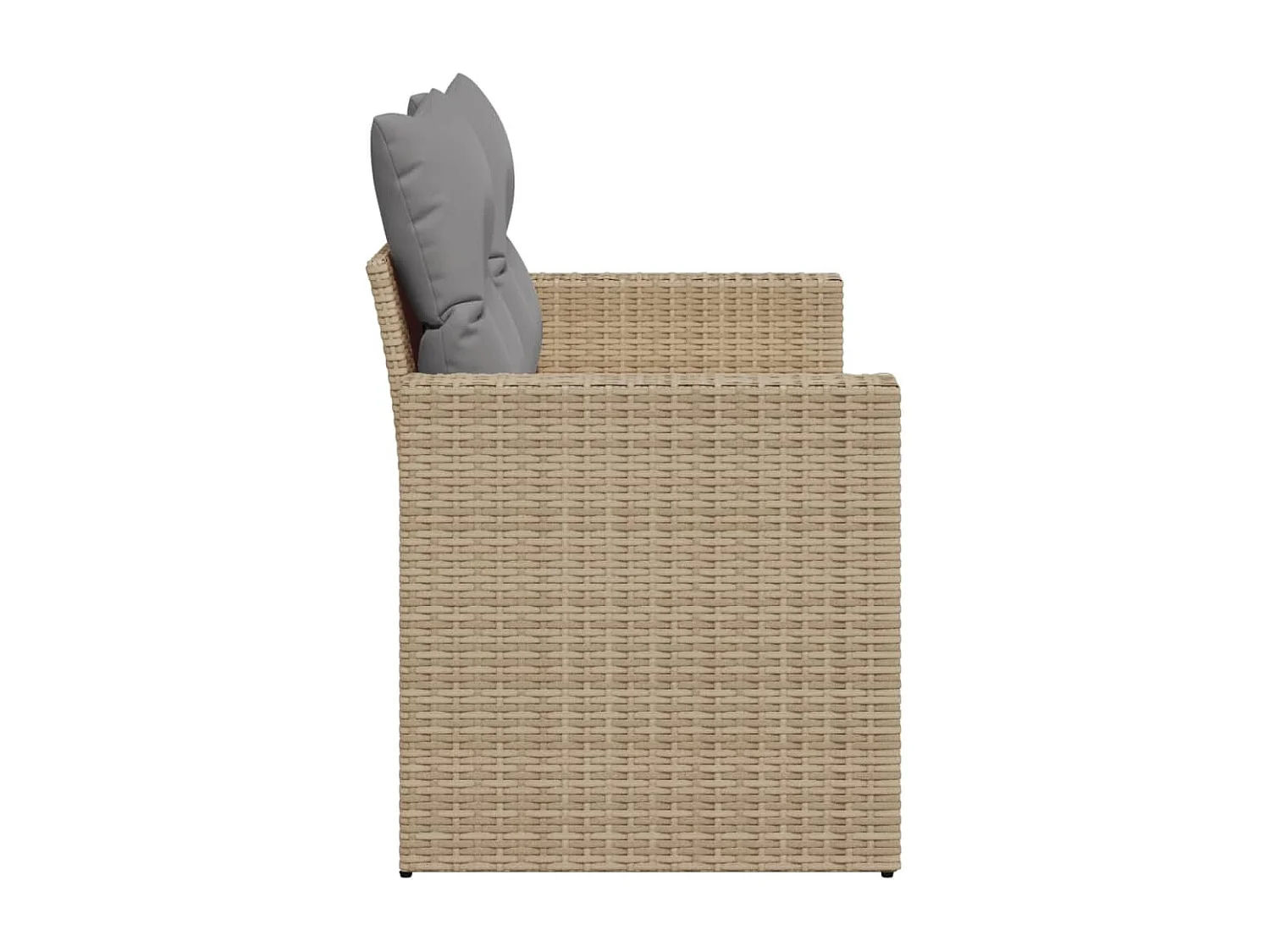 Canapé de jardin avec coussins 2 places beige résine tressée