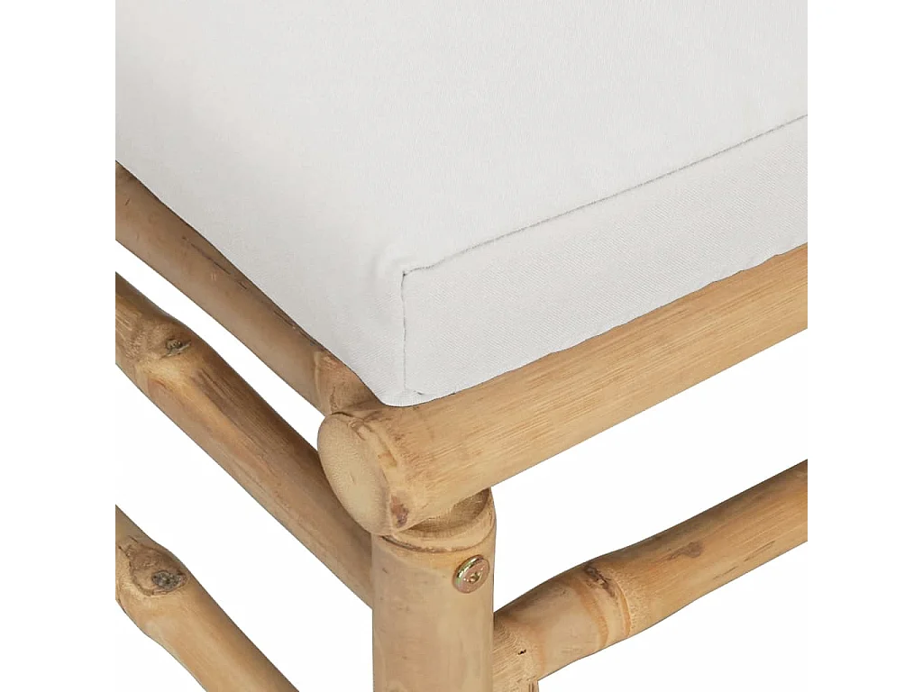 Canapés d'angle de jardin avec coussins gris clair 2 pcs bambou