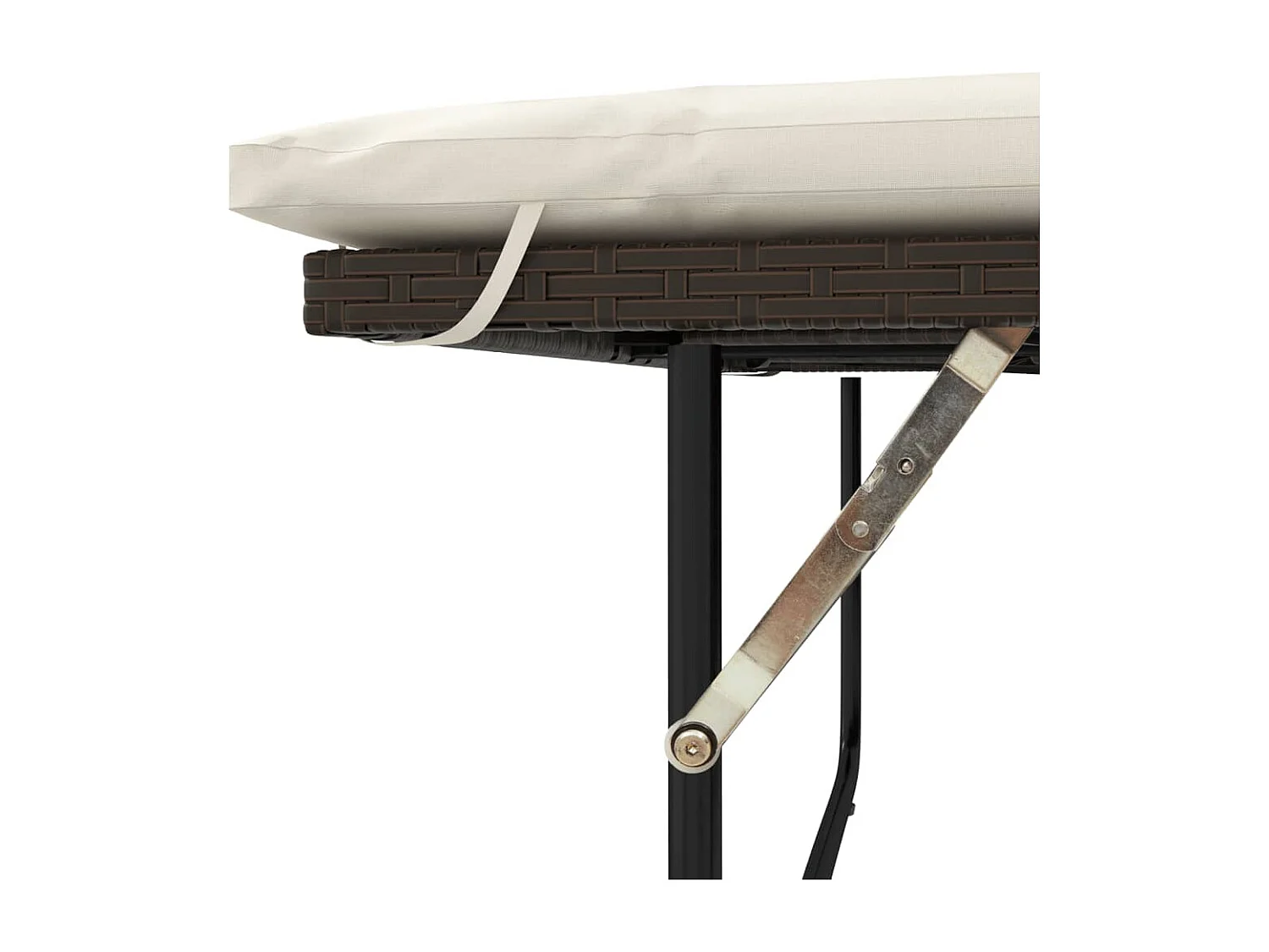 Canapé de jardin avec coussins 2 places marron résine tressée