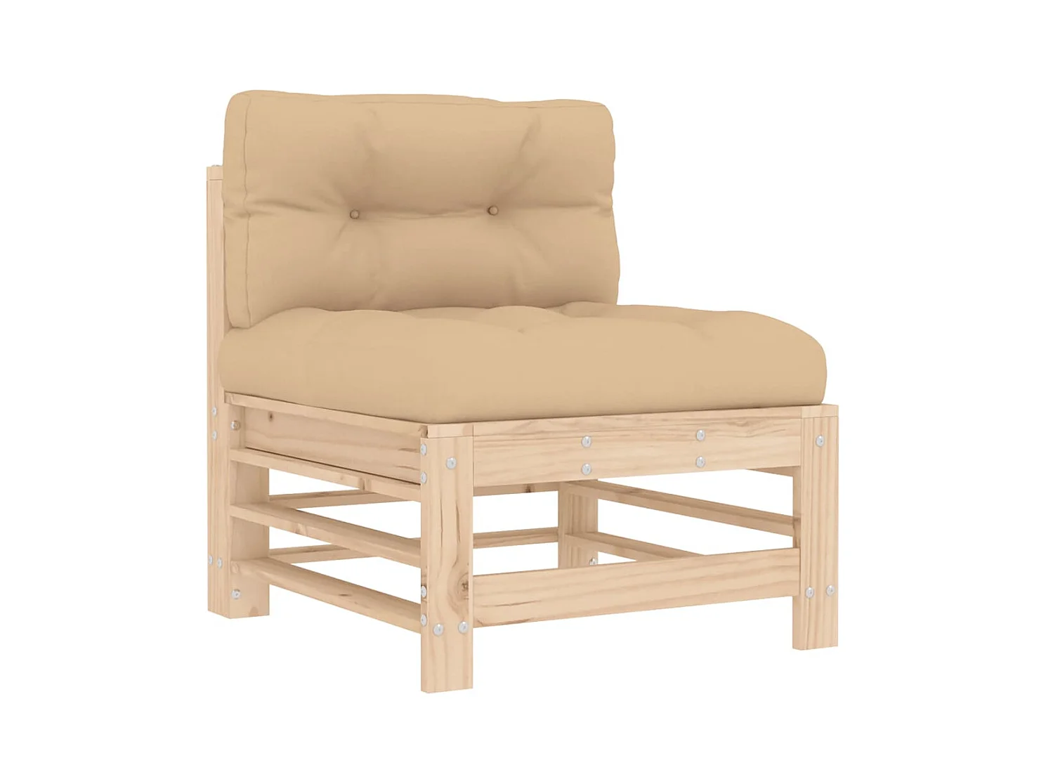 Salon de jardin 7 pcs avec coussins bois massif