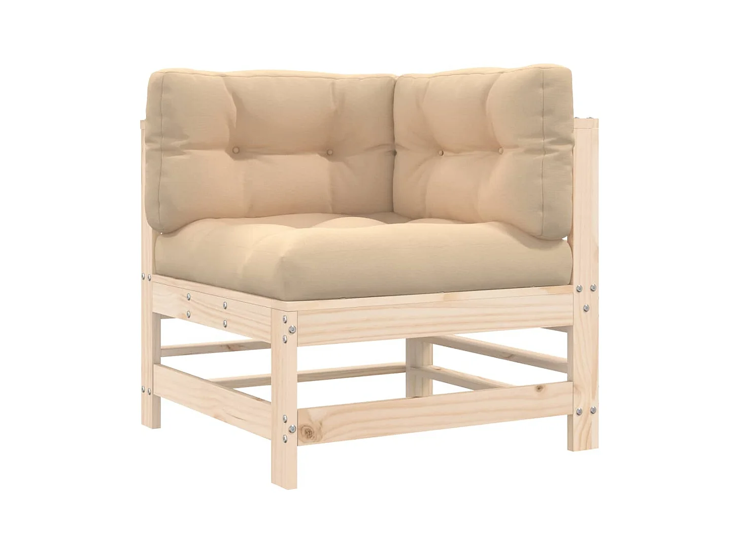 Salon de jardin 7 pcs avec coussins bois massif