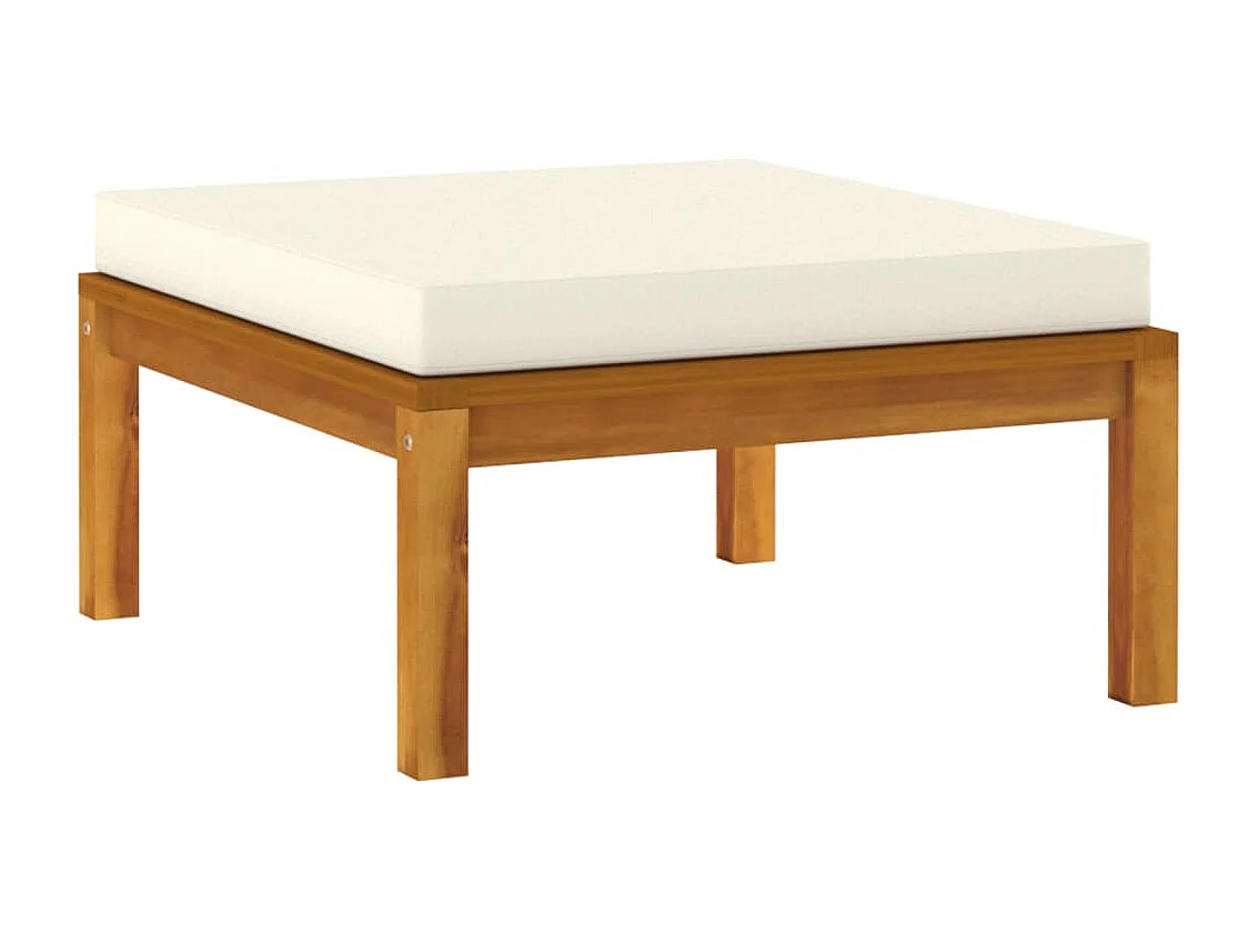 Salon de jardin 6 pcs avec coussin crème Bois d'acacia solide 6