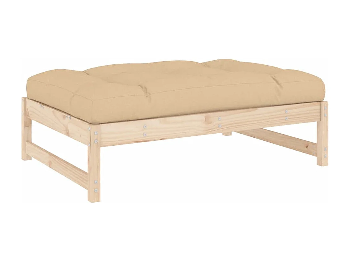 Salon de jardin 2 pcs avec coussins bois massif