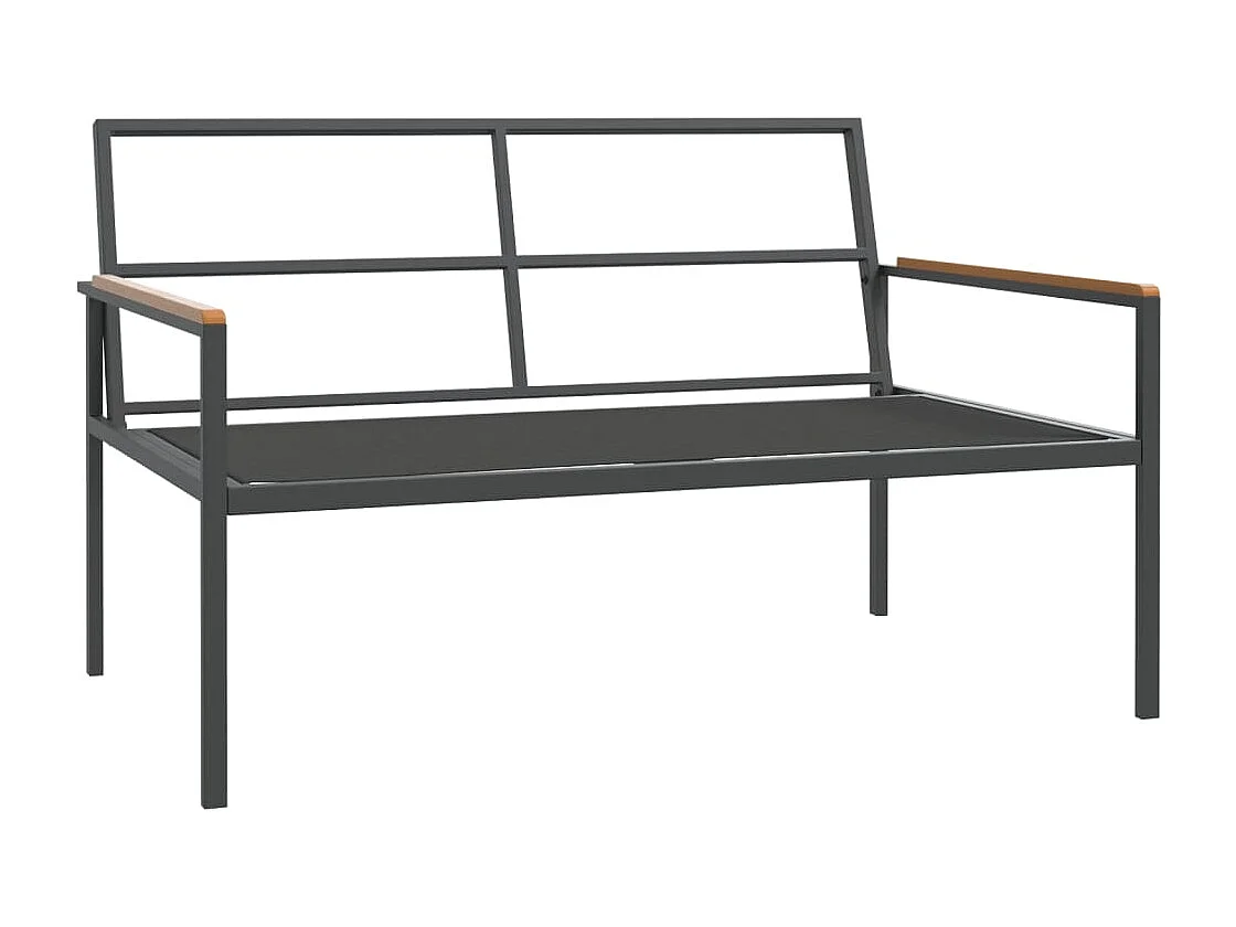 Salon de jardin avec coussins 4 pcs anthracite acier