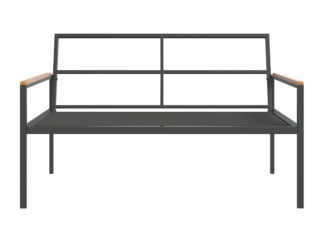 Salon de jardin avec coussins 4 pcs anthracite acier