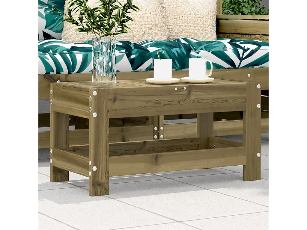 Repose-pied de jardin 62x30x32 bois de pin imprégné