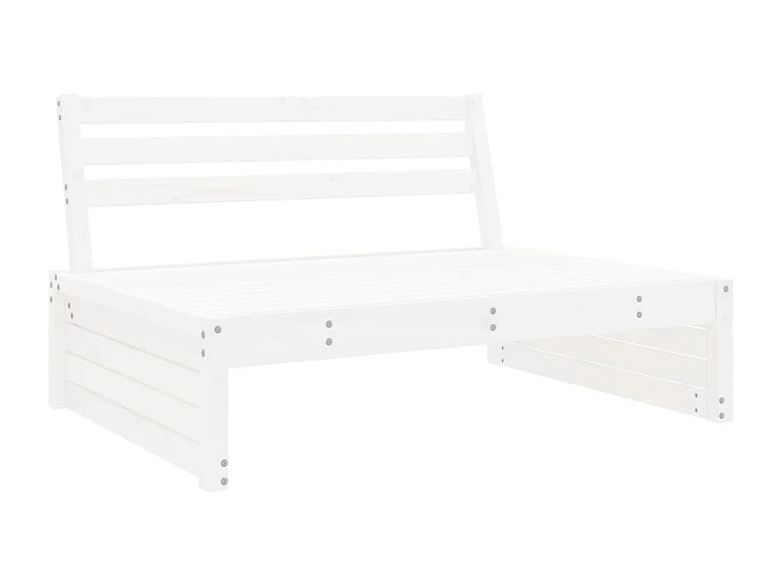 Salon de jardin 4 pcs blanc bois de pin massif