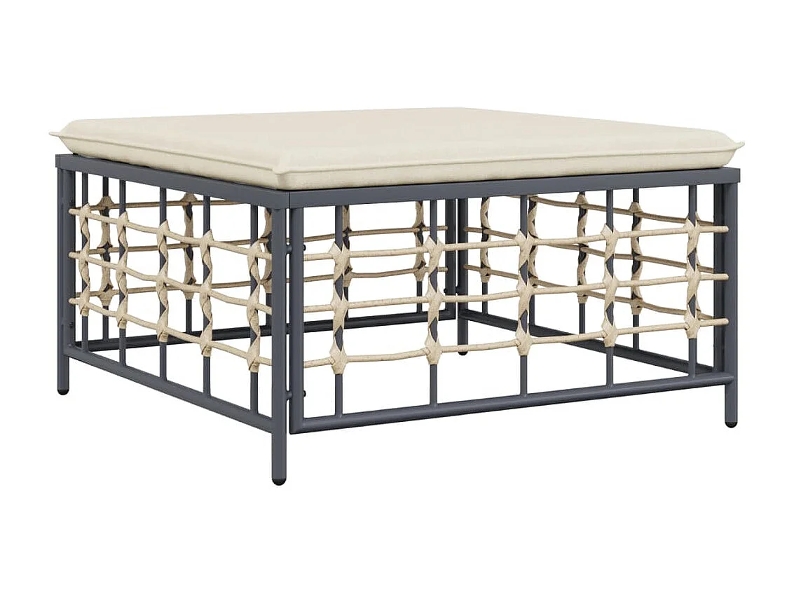 Salon de jardin 6 pcs avec coussins anthracite résine tressée