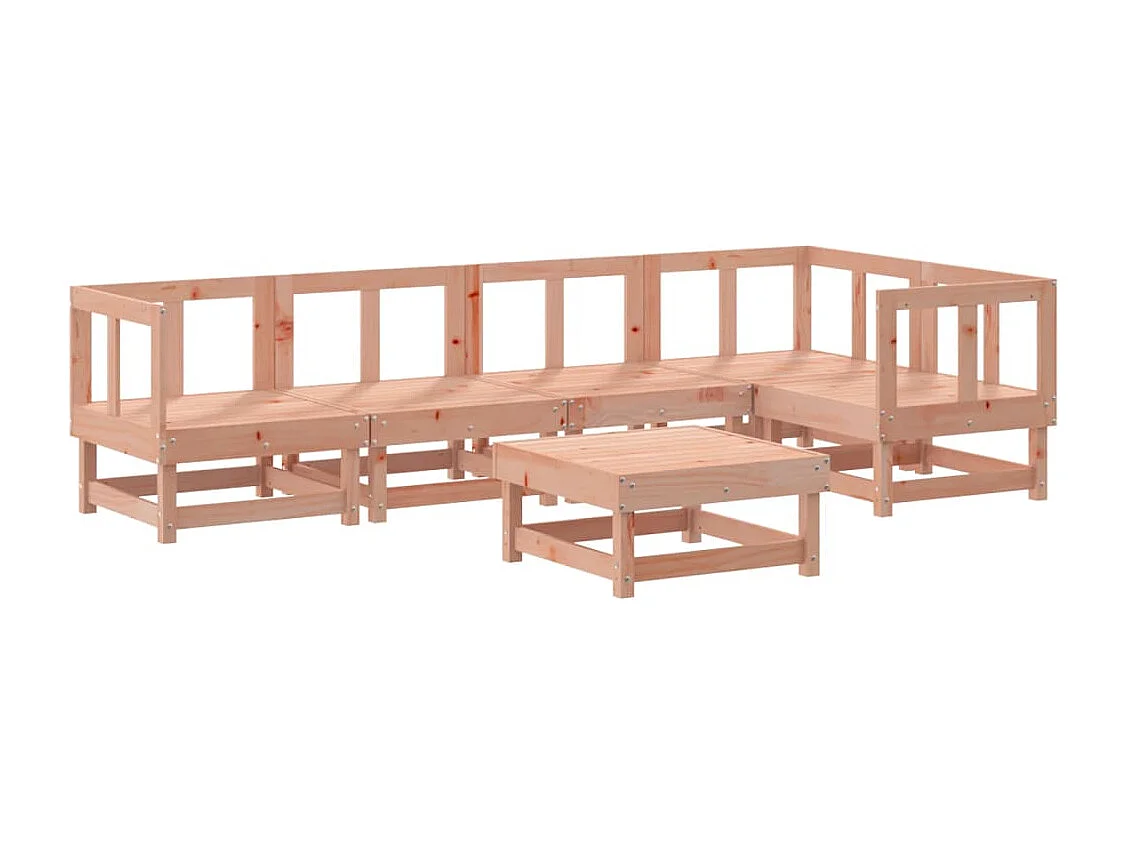 Salon de jardin 6 pcs avec coussins bois massif Douglas