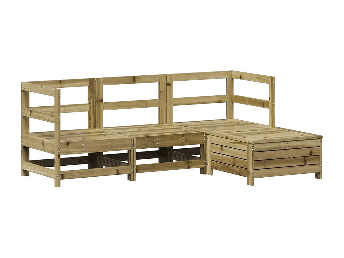 Salon de jardin 4 pcs bois de pin imprégné