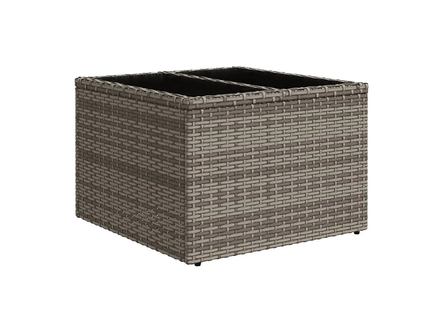 Salon de jardin 9 pcs avec coussins gris résine tressée