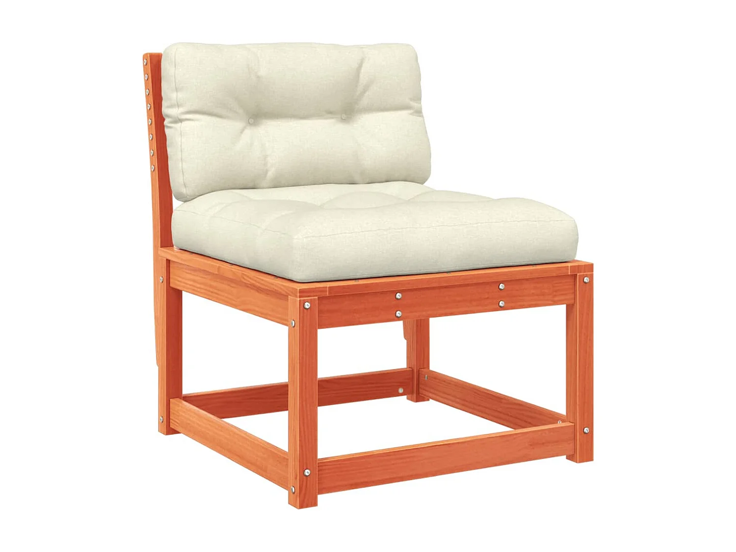 Salon de jardin 8 pcs avec coussins marron bois pin massif