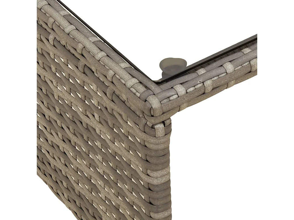 Canapé de jardin avec table et coussins en forme de L gris