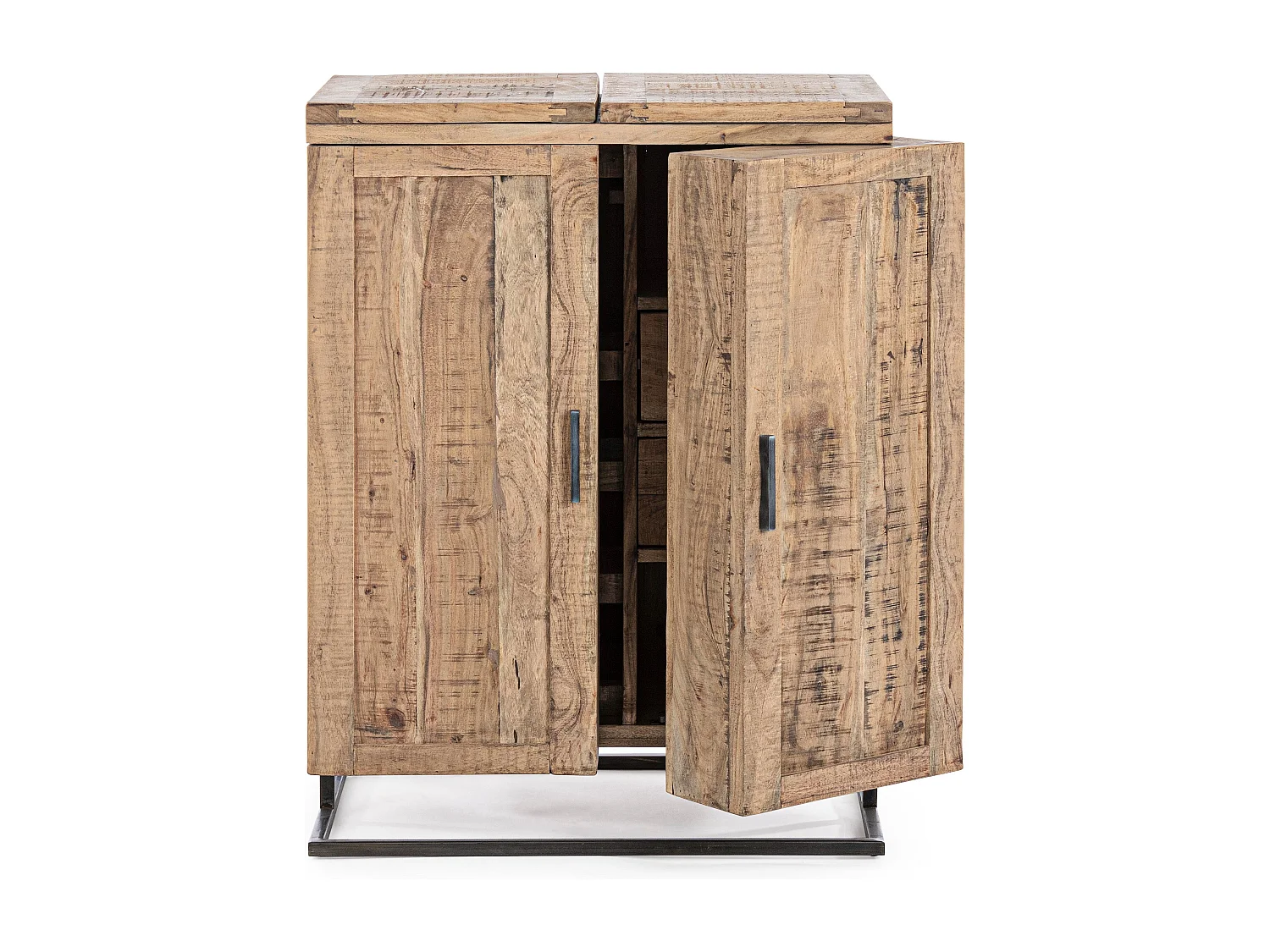 Comptoir de bar acacia 2 portes 2 tiroirs Elmer L 80cm