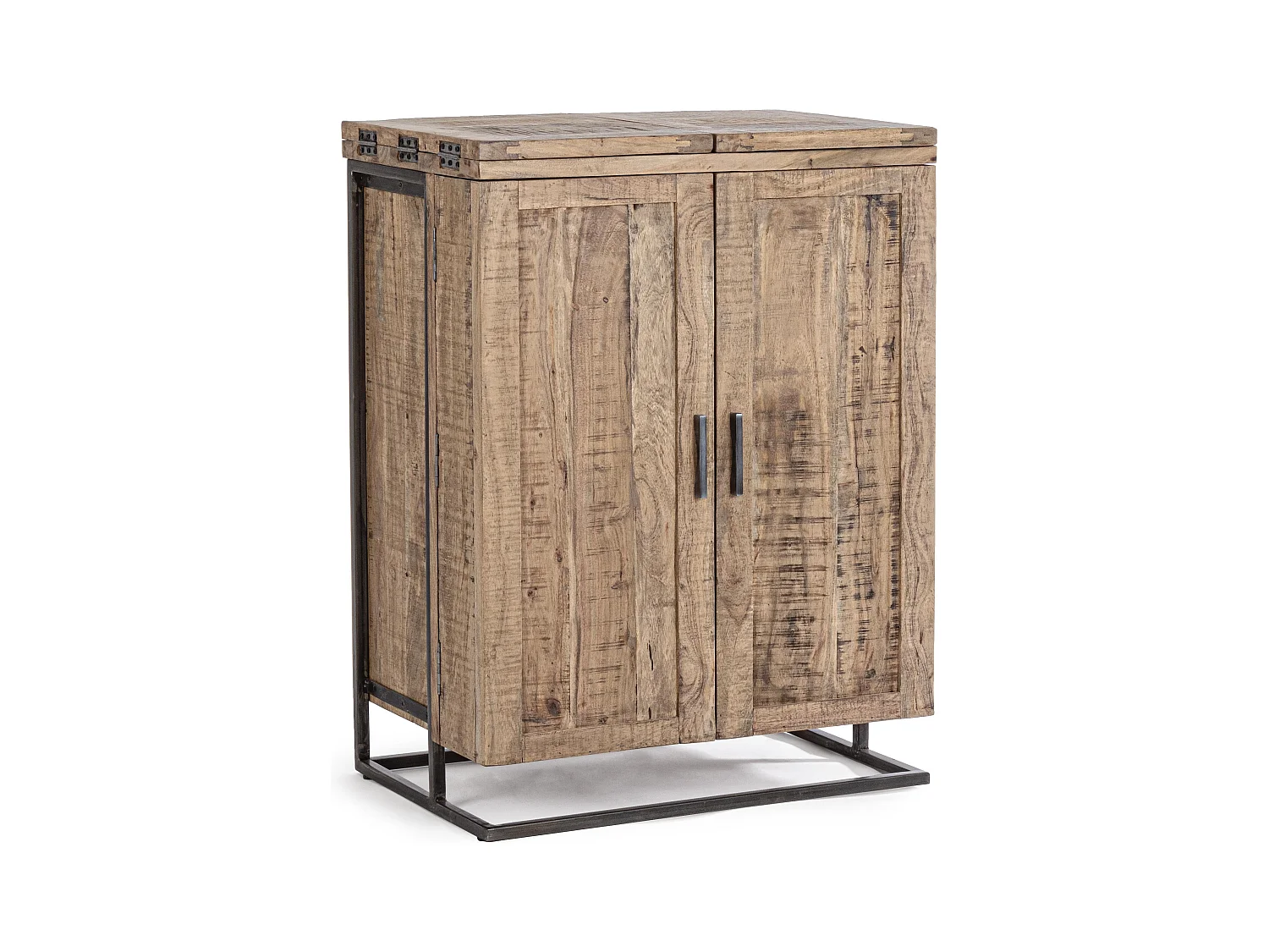 Comptoir de bar acacia 2 portes 2 tiroirs Elmer L 80cm