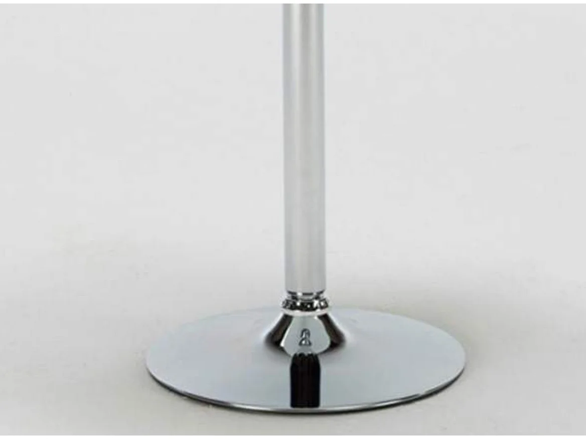 Table de bar carrée acier chrome et bois noir Kindar L70xP70xH76.5