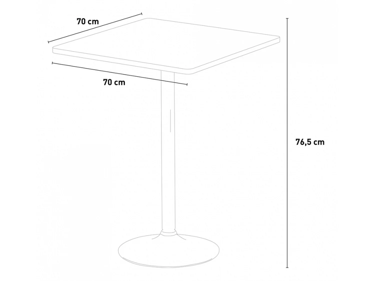 Petit table carrée KINDAR 70cm-Blanc