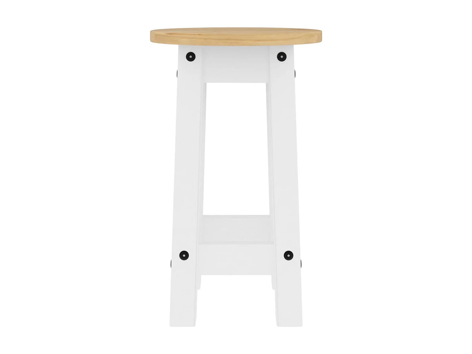 Tabourets de bar lot de 2 blanc bois massif de pin