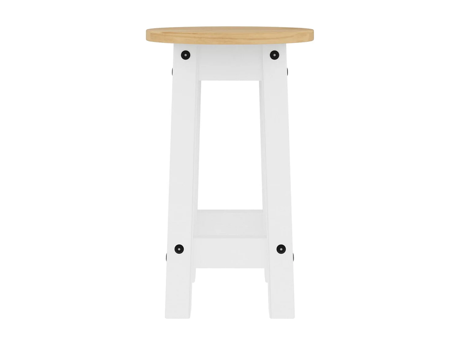 Tabourets de bar lot de 2 blanc bois massif de pin