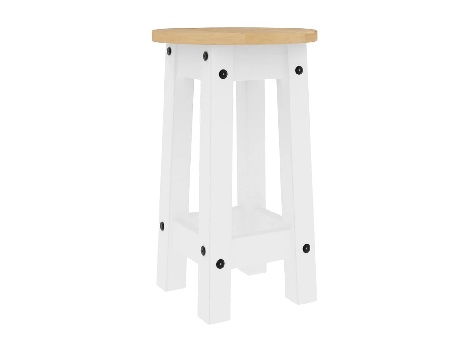 Tabourets de bar lot de 2 blanc bois massif de pin