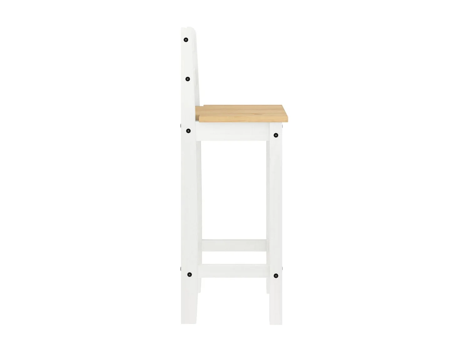 Ensemble de bar 5 pcs Blanc Bois de pin massif