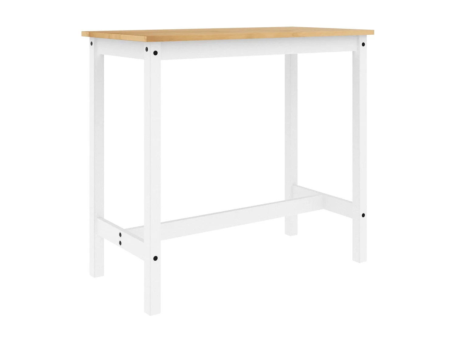 Ensemble de bar 5 pcs Blanc Bois de pin massif