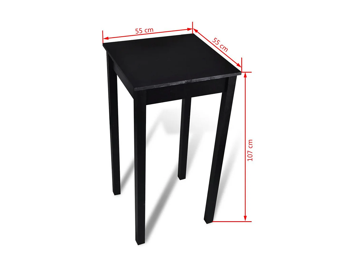Set de 1 table de bar et 2 tabourets noir