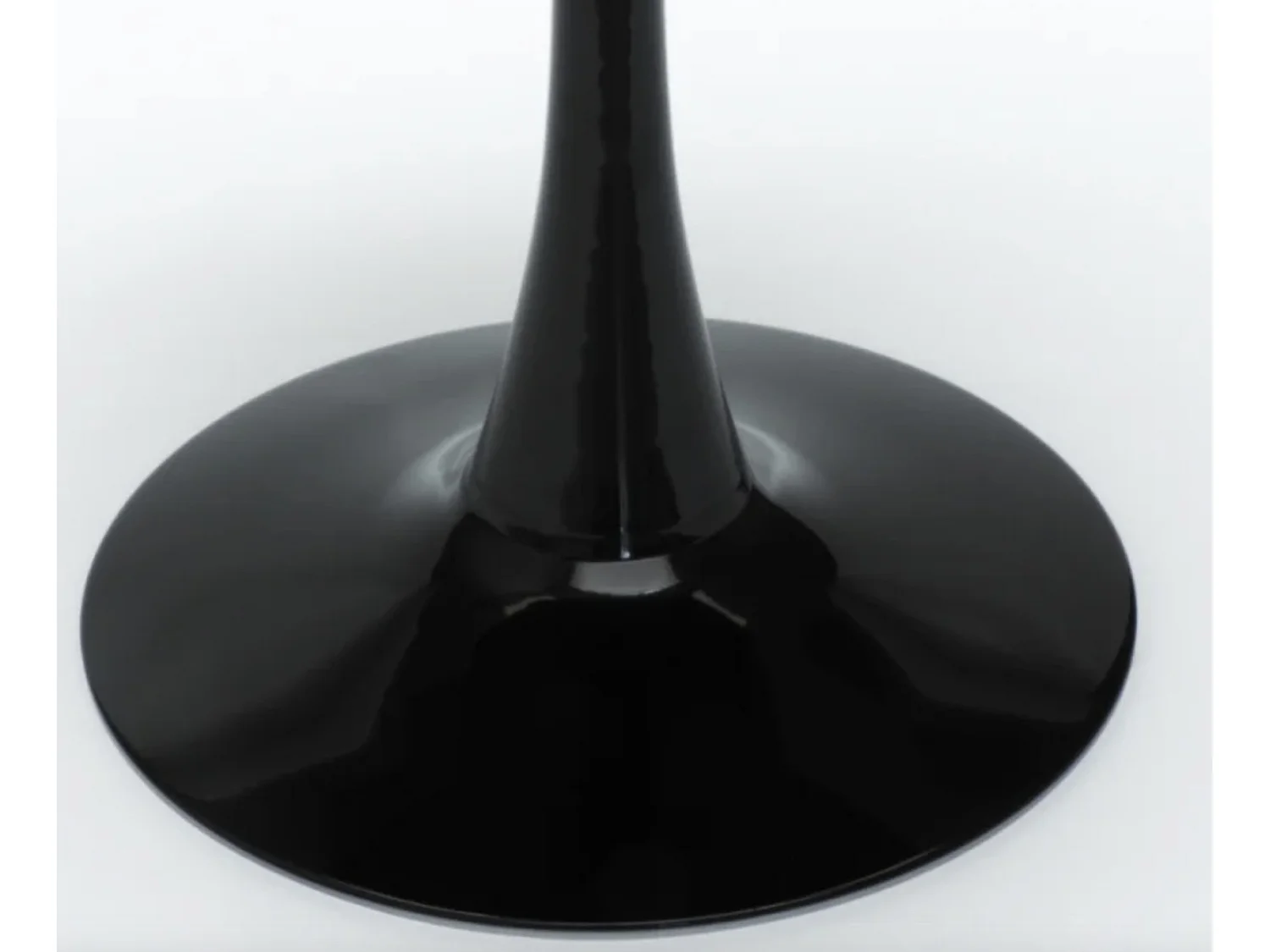 Ensemble table ronde 60cm et 2 chaises pivotantes noires avec coussin similicuir Tulipa