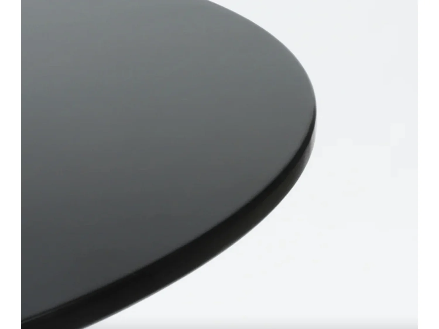 Ensemble table ronde 60cm et 2 chaises pivotantes noires avec coussin similicuir Tulipa