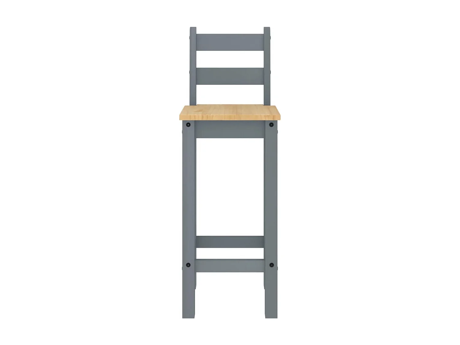 Chaises de bar 2 pcs gris bois de pin solide