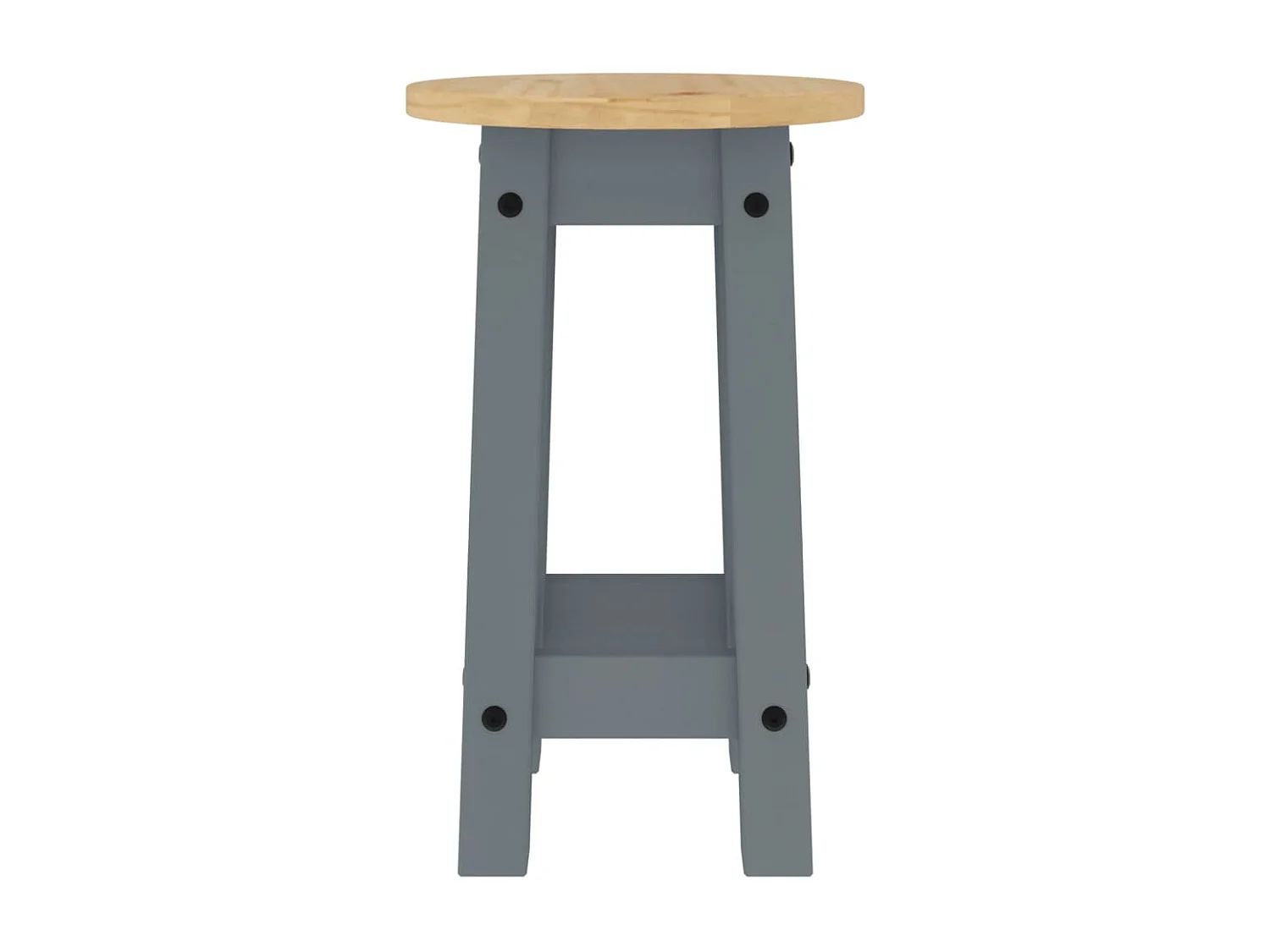 Tabourets de bar lot de 2 gris bois massif de pin