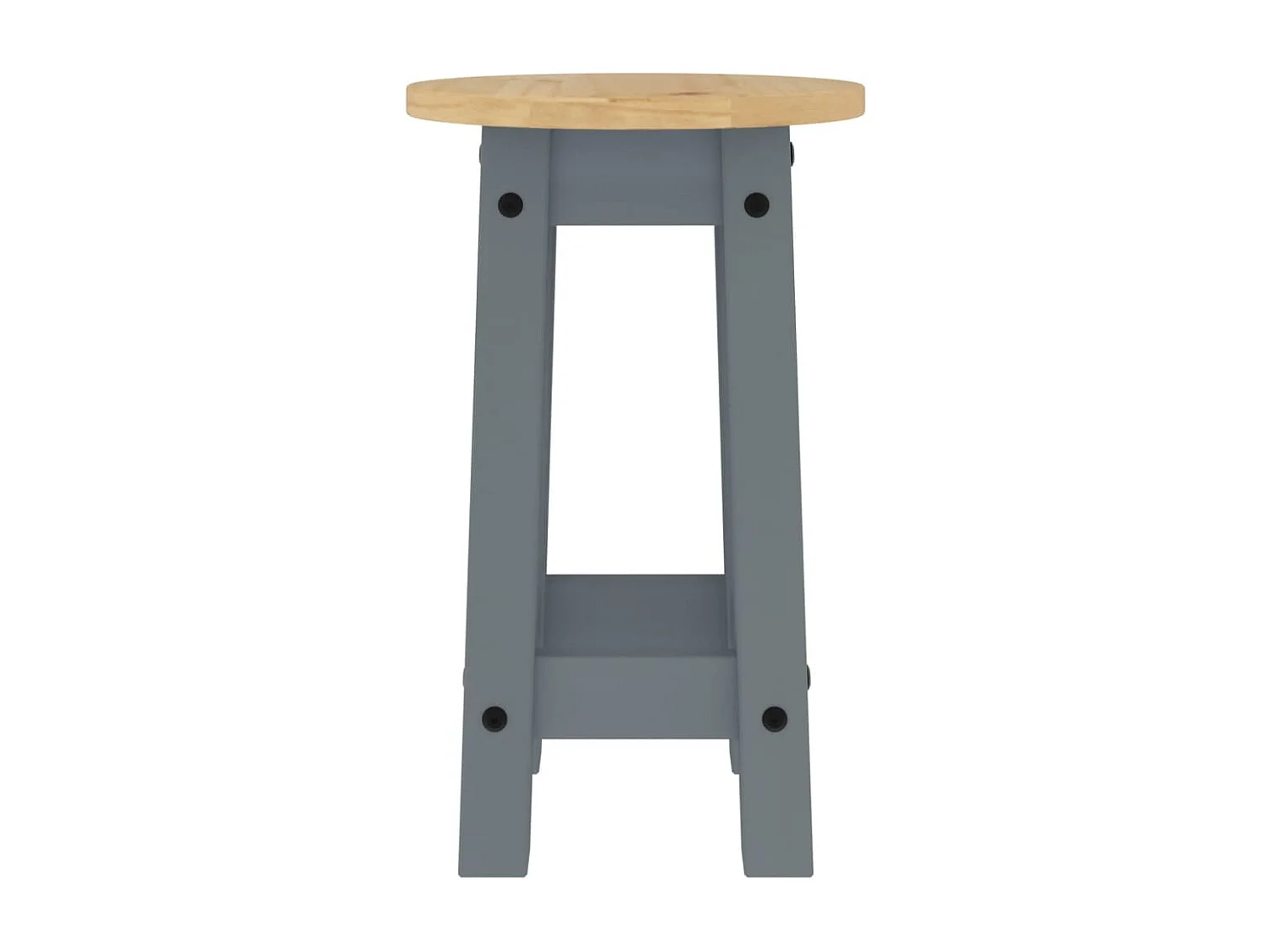 Tabourets de bar lot de 2 gris bois massif de pin