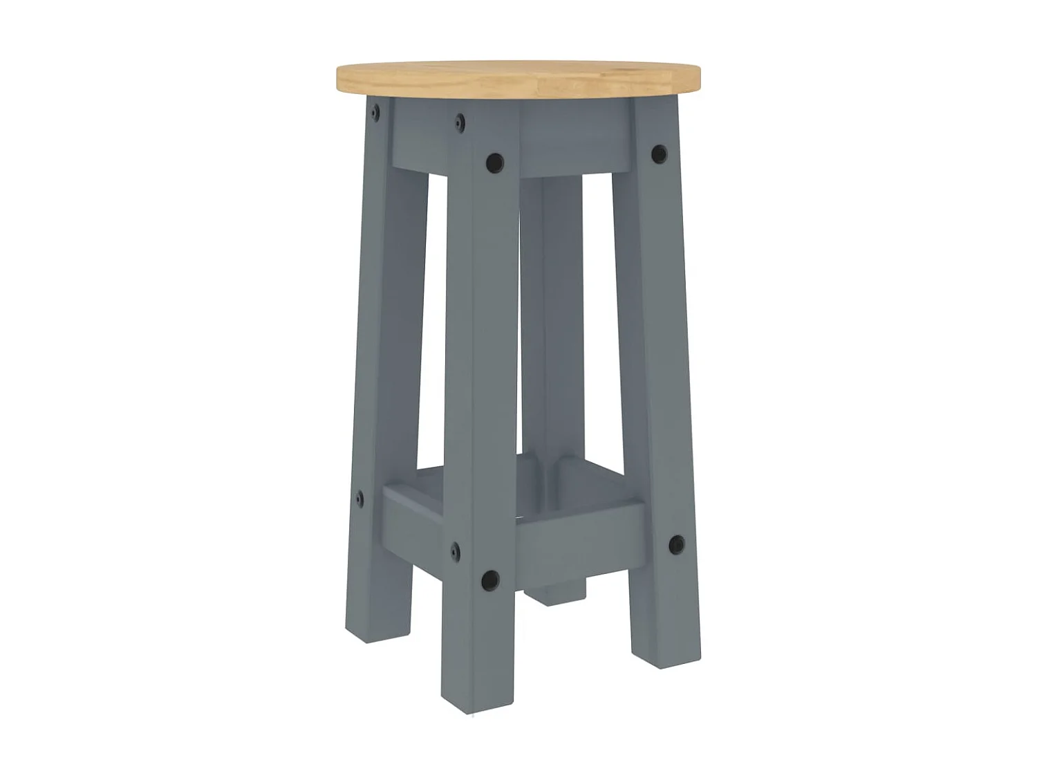 Tabourets de bar lot de 2 gris bois massif de pin