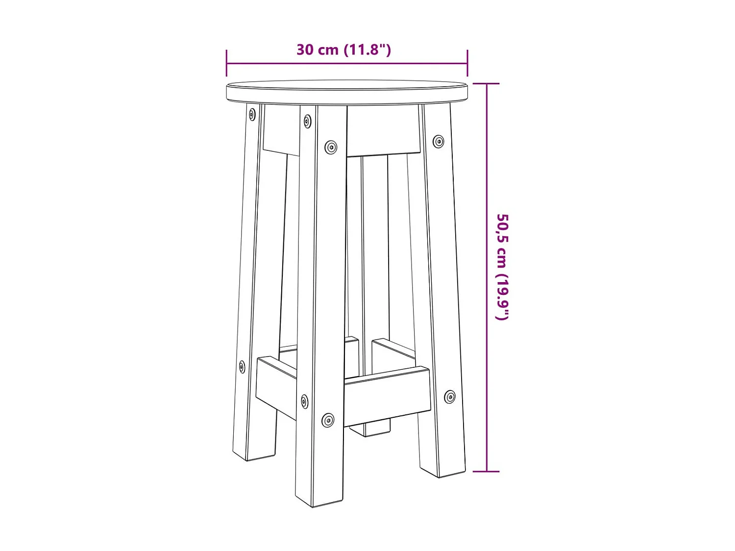 Tabourets de bar lot de 2 gris bois massif de pin