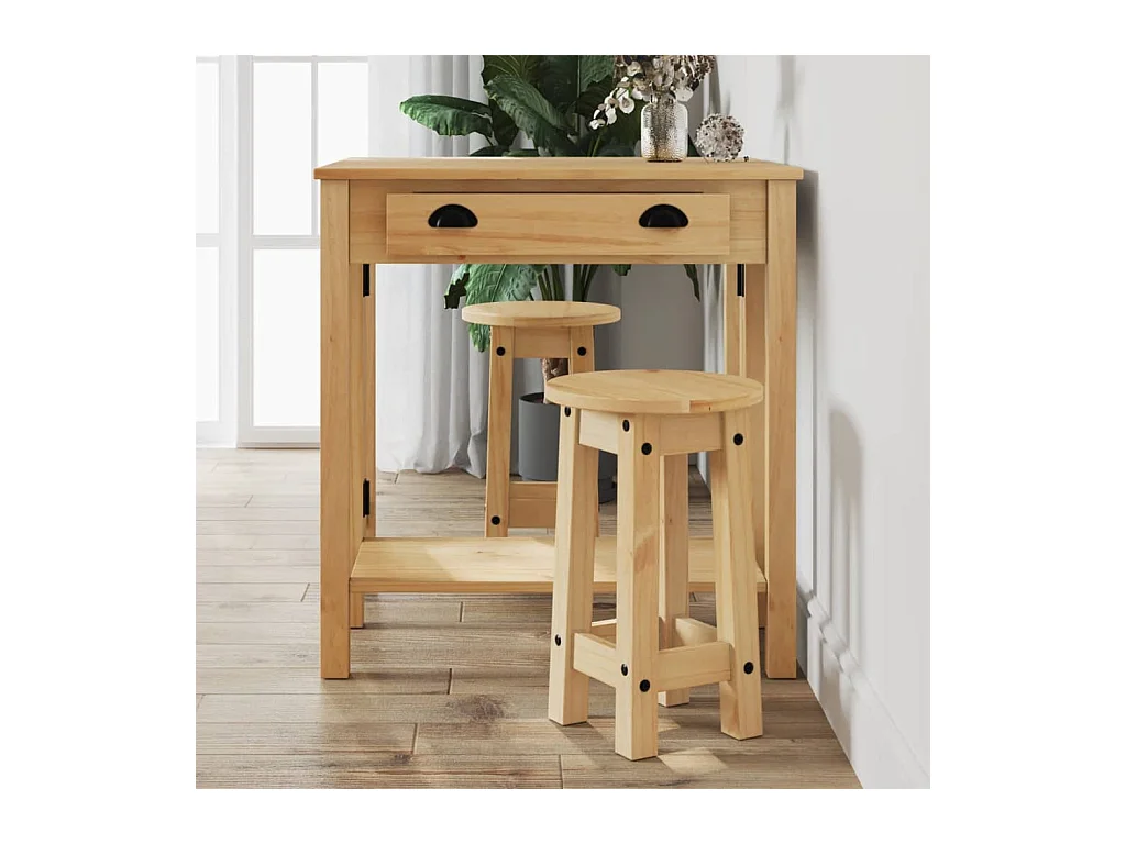 Tabourets de bar lot de 2 bois massif de pin