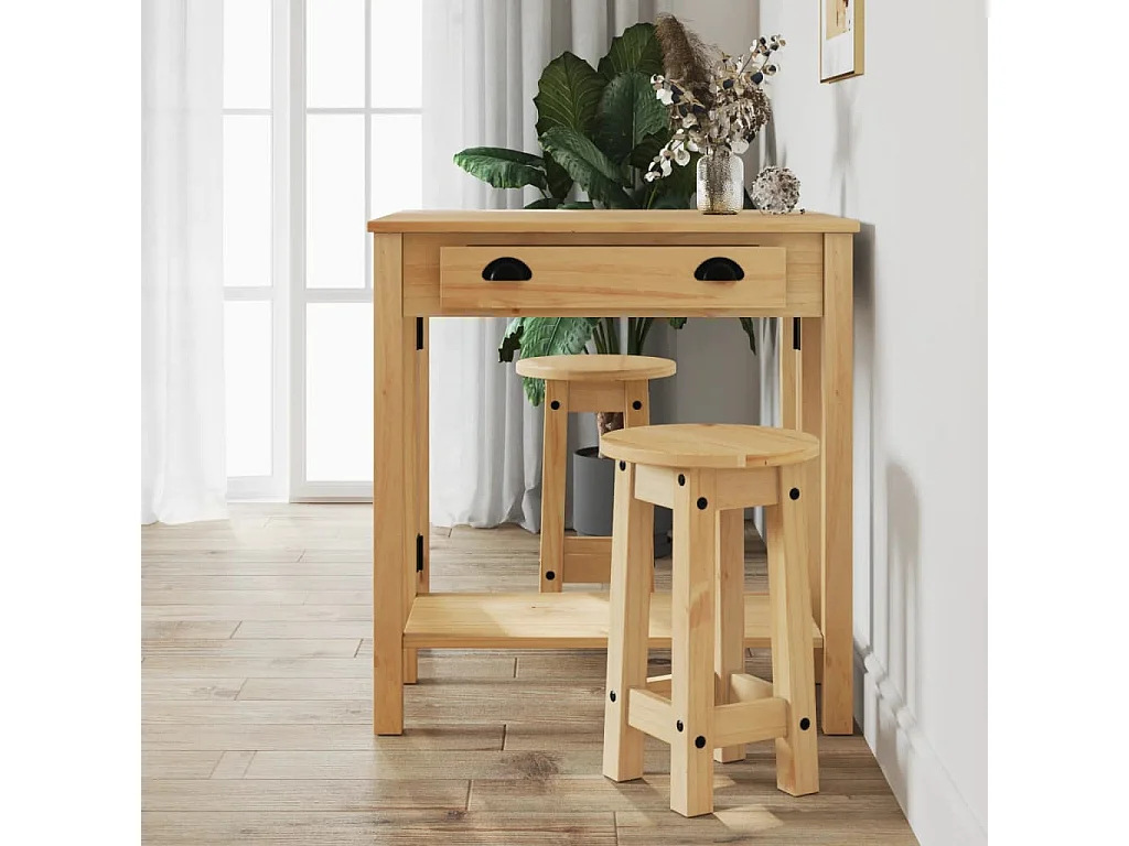 Tabourets de bar lot de 2 bois massif de pin
