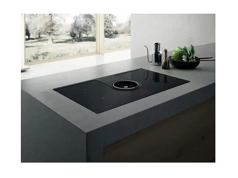 Table induction ELICA PRF0120978A NikolaTesla BL/F/83 - 4 foyers - Commandes tactiles - Extraction intégrée - Noir brillant