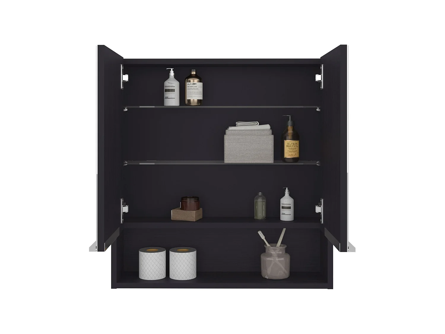 TUHOME CONCEPT Armário de parede para casa de banho Jaspe de 60 cm, wengué