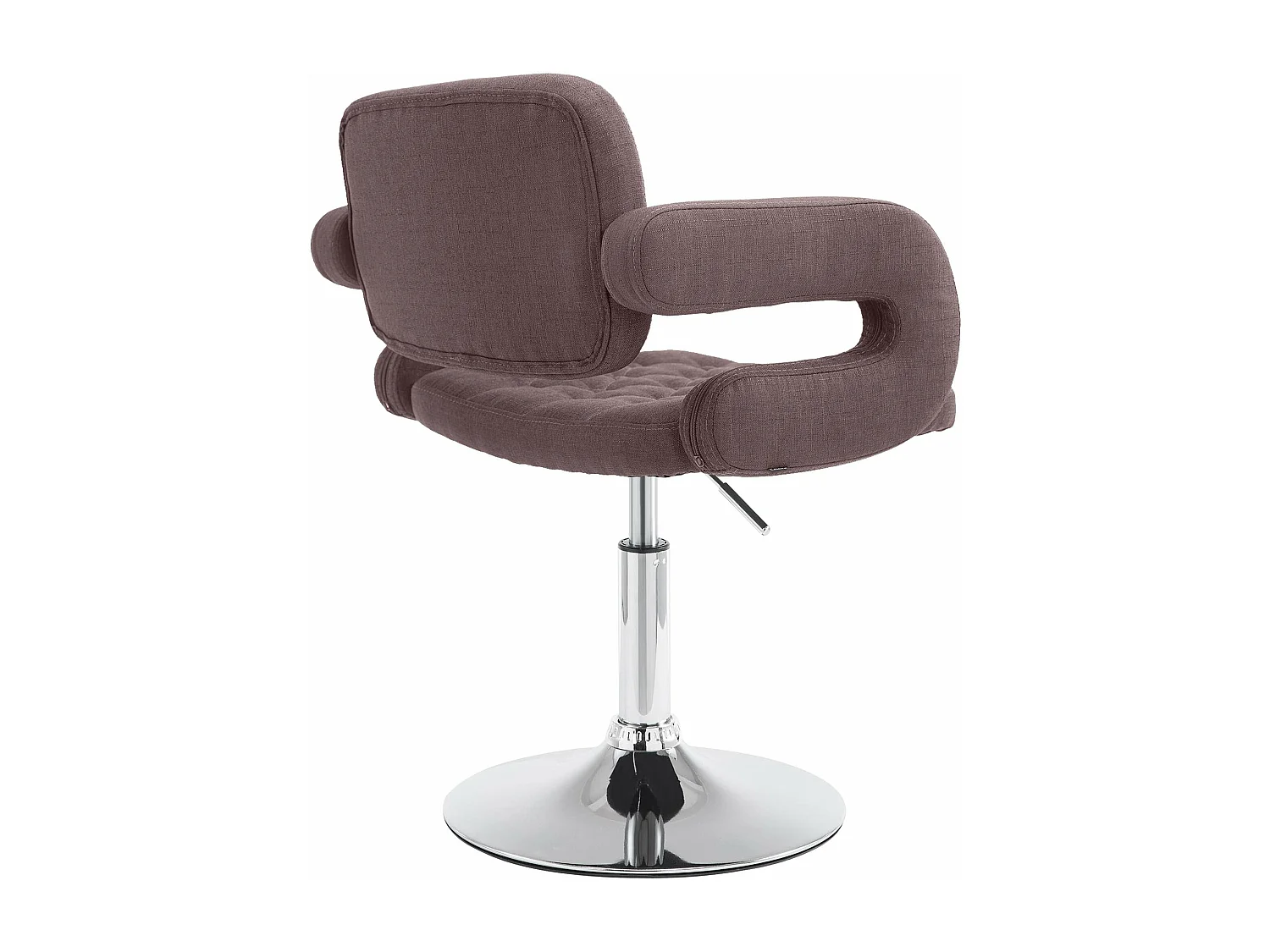 Fauteuil pivotant - Tissu & Métal chromé - Marron - Dublin