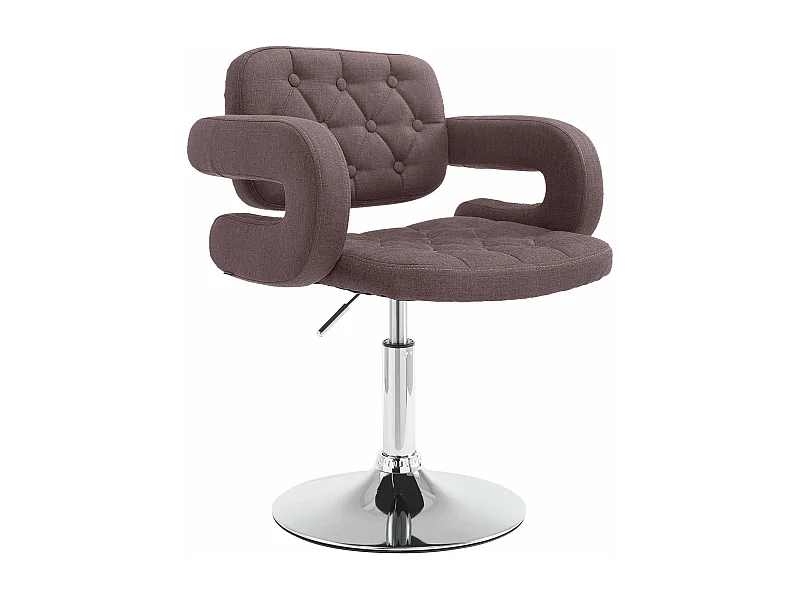 Fauteuil pivotant - Tissu & Métal chromé - Marron - Dublin