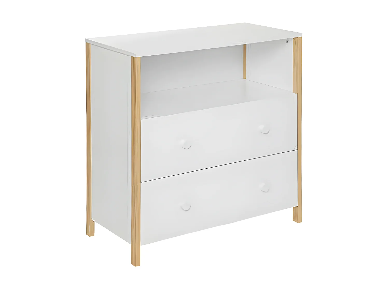 Cómoda 2 gavetas aglomerado branco 85x80x40cm