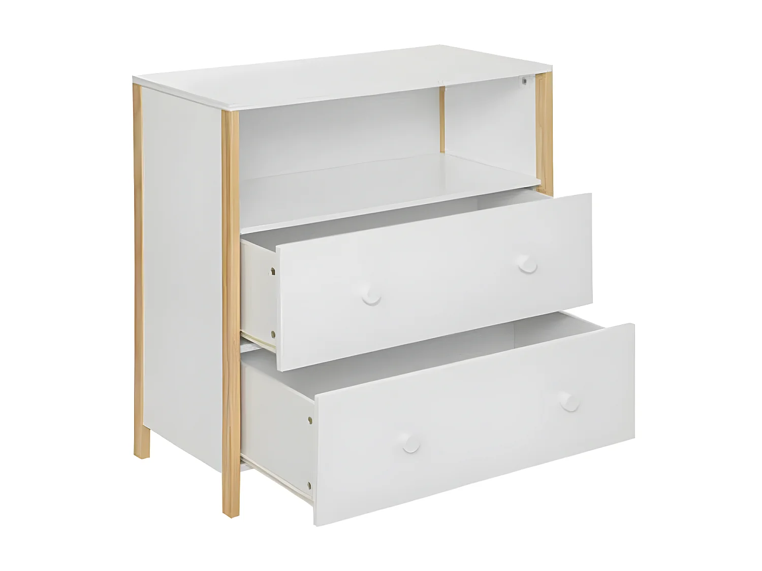 Cómoda 2 gavetas aglomerado branco 85x80x40cm