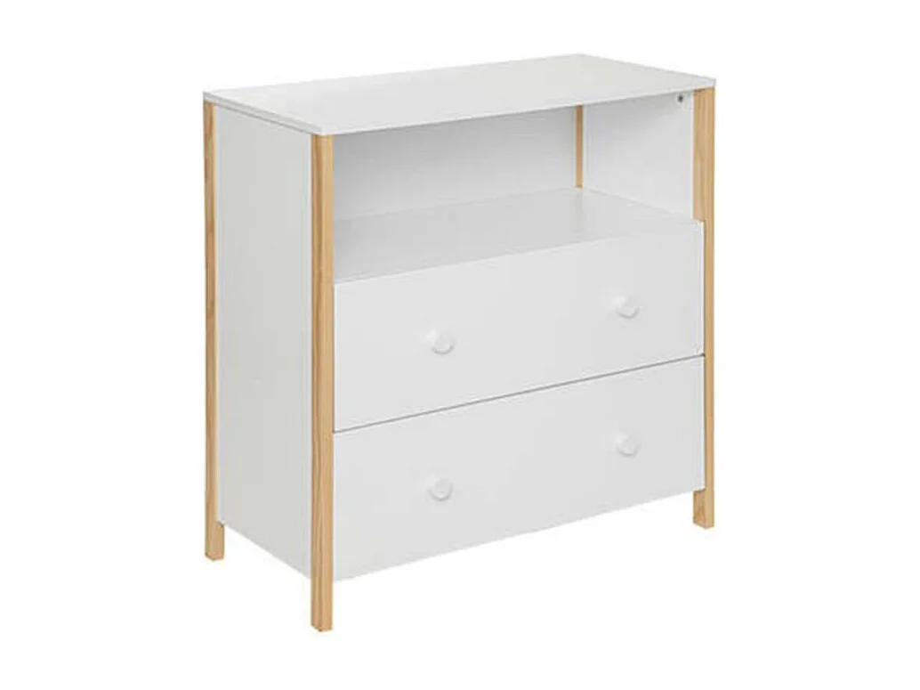 Kommode 2 Schubladen weiß 85x80x40cm