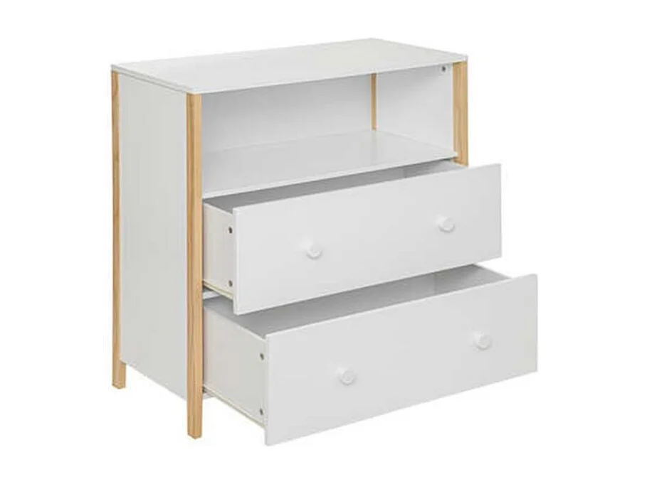 Kommode 2 Schubladen weiß 85x80x40cm
